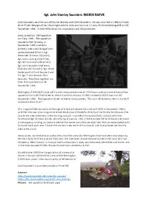 A preview of a PDF biography for Saunders, John Stanley